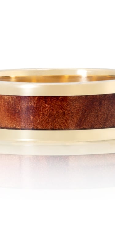 Davidrose Jewelery – Yellow Gold & Bermuda Cedar Wedding Band