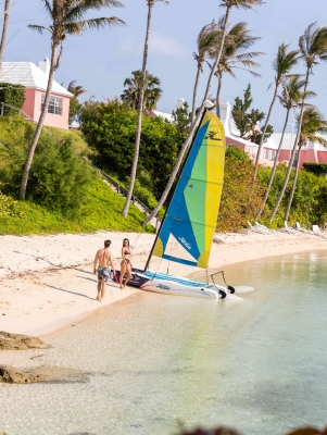 Couple of a beach at Cambridge Beaches