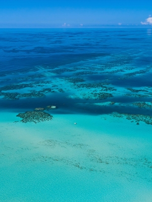 An aerial of Bermuda's waters