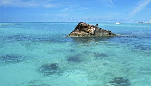 shipwreck in ocean