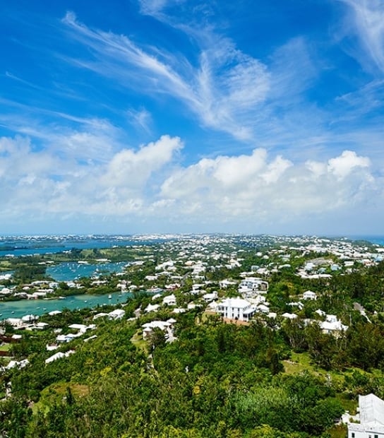 An aerial view of Bermuda